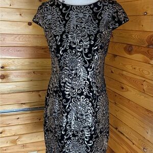 Adrianna Papell Sequin Flutter Sleeve Mini Dress